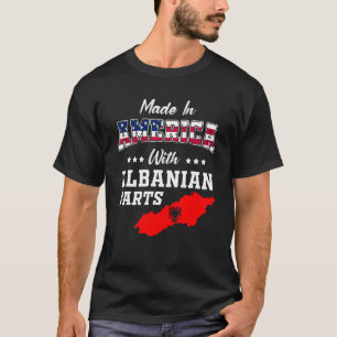 America Albanian Parts Albania Map USA Flag Ancest T-Shirt