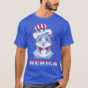 America American Guinea Hamster Pig USA Flag 4th O T-Shirt