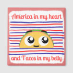 America and Tacos magnet pink<br><div class="desc">More tacos anyone?? If you're a taco fan,  you'll love this Taco magnet,  check out our other taco products!</div>