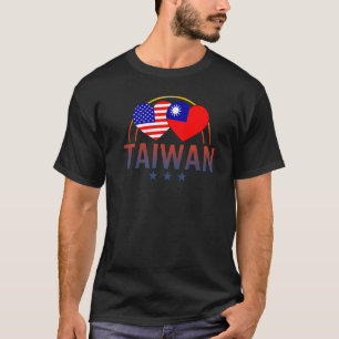 America And Taiwan Taiwanese American Flag Dual Na T-Shirt