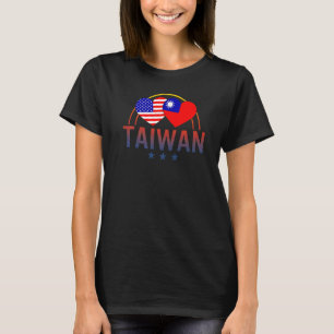 America And Taiwan Taiwanese American Flag Dual Na T-Shirt
