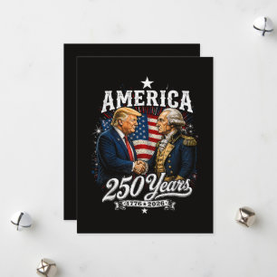 America Anniversary 250th Trump Washington Holiday Card