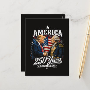 America Anniversary 250th Trump Washington Holiday Postcard