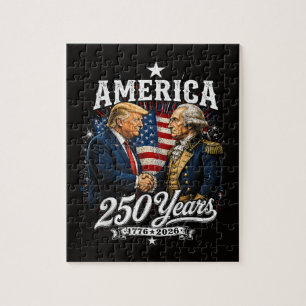 America Anniversary 250th Trump Washington Jigsaw Puzzle