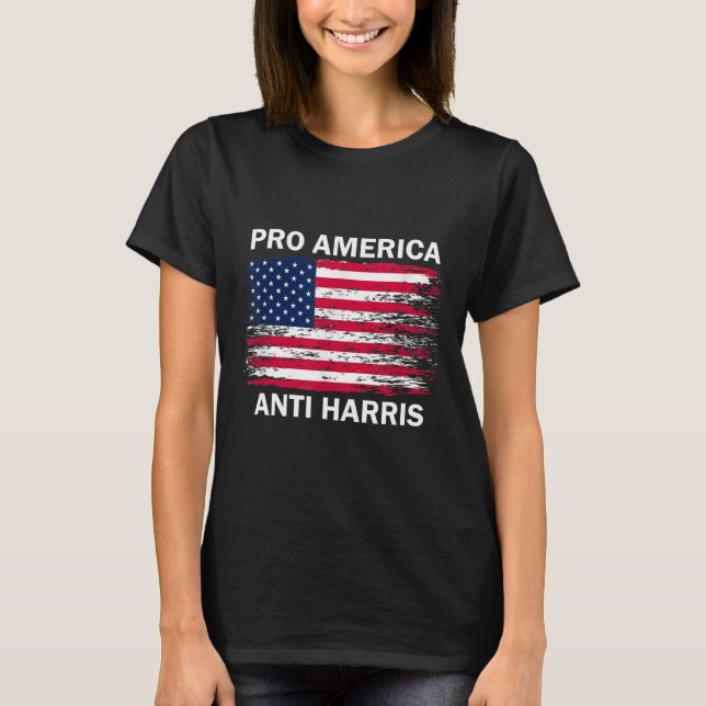 America Anti Kamala Flag Kamala Harris Anti Harris T-Shirt (Front)