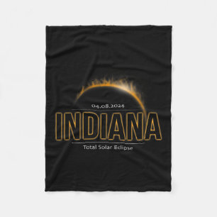 America April 2024 Path Of Totality Solar Eclipse Fleece Blanket