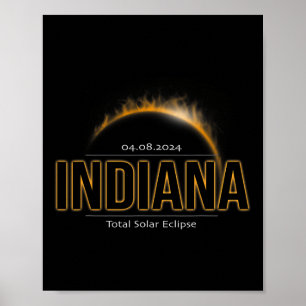 America April 2024 Path Of Totality Solar Eclipse Poster