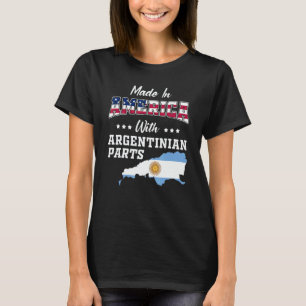 America Argentinian Part Argentina Map USA Flag Ro T-Shirt