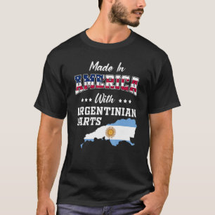 America Argentinian Part Argentina Map USA Flag Ro T-Shirt