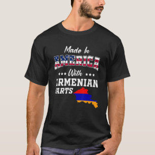 America Armenian Parts Armenia Map USA Flag Ancest T-Shirt