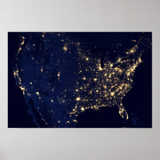 America at Night Poster