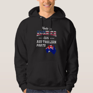 America Australian Parts Australia Map Usa Flag Ro Hoodie