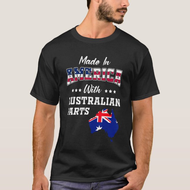 America Australian Parts Australia Map Usa Flag Ro T-Shirt (Front)