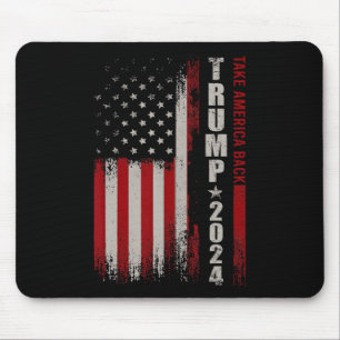 America Back American Flag Trump 2024 Men Women Gi Mouse Mat