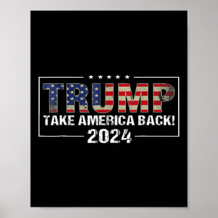 America Back American Flag Trump 2024 Men Women Gi Poster