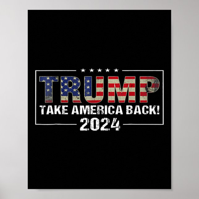 America Back American Flag Trump 2024 Men Women Gi Poster (Front)