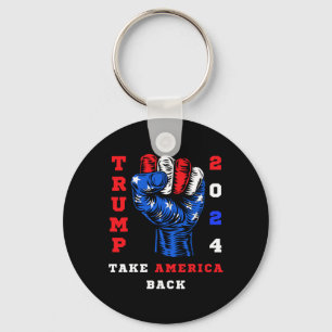 America Back Trump 2024 Maga Republicans Patriotic Key Ring