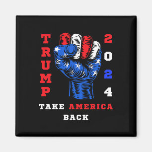America Back Trump 2024 Maga Republicans Patriotic Magnet