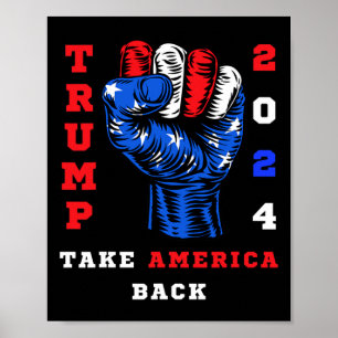 America Back Trump 2024 Maga Republicans Patriotic Poster
