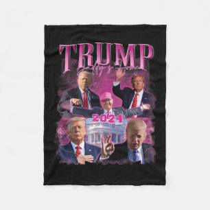 America Back Us American Flag Trump 2024  Fleece Blanket