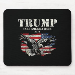 America Back Us American Flag Trump 2024 Men Women Mouse Mat