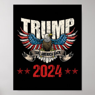 America Back Us American Flag Trump 2024 Men Women Poster