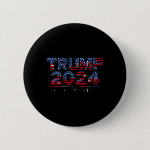 America Back Us Flag 4th Of July Donald Trump 2024 6 Cm Round Badge