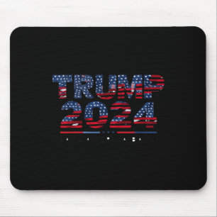 America Back Us Flag 4th Of July Donald Trump 2024 Mouse Mat