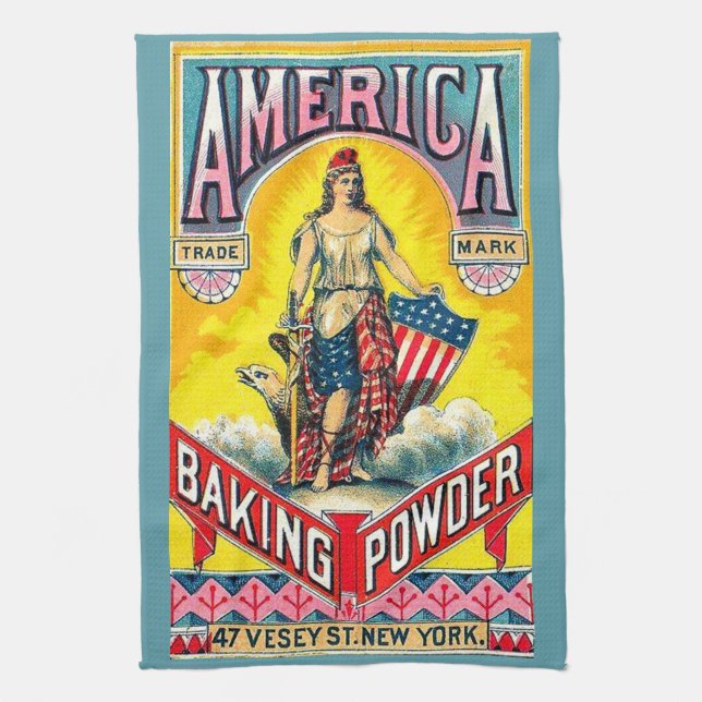America Baking Powder Tea Towel (Vertical)