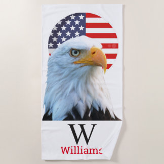AMERICA BALD EAGLE Monogram Beach Towel