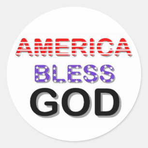 America Bless God Classic Round Sticker