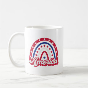 America Boho Rainbow 4 of july 1776 Coffee Mug