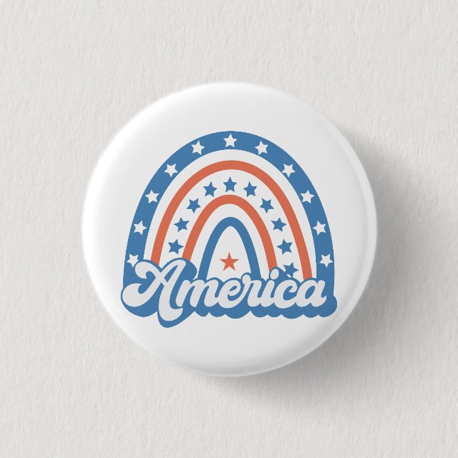 America Boho Retro 3 Cm Round Badge (Front)