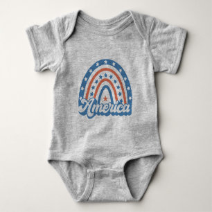 America Boho Retro Baby Bodysuit