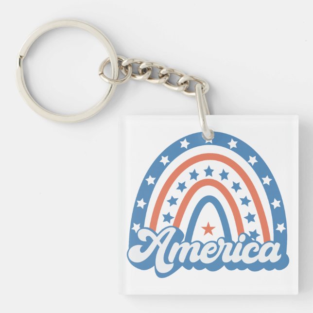 America Boho Retro Key Ring (Front)