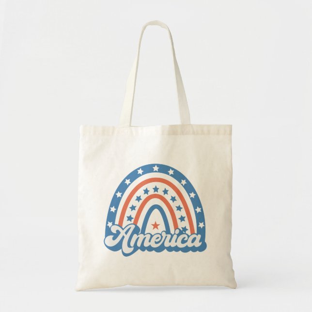 America Boho Retro Tote Bag (Front)