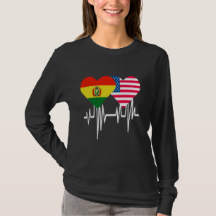America Bolivia Couples Heart T-Shirt