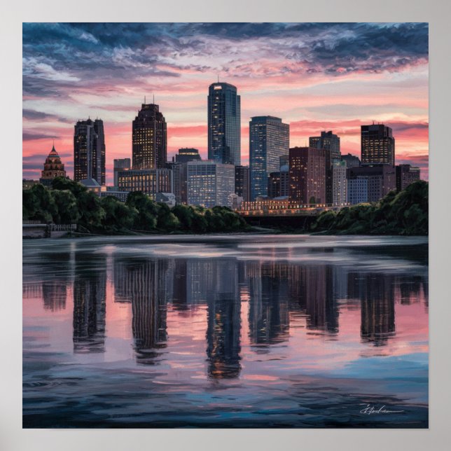 America Boston City Skyline, Boston Ma Us Skyline Poster (Front)