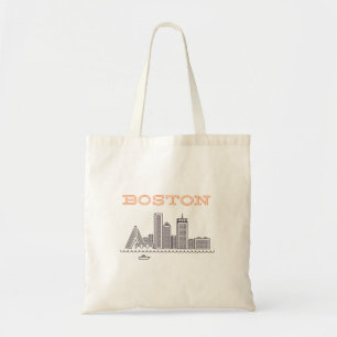 America Boston City Skyline, Boston Ma Us Skyline Tote Bag