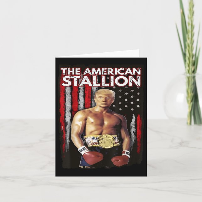 America Boxer Trump Rocky Trump Meme Trump 2024 , Card (Front)