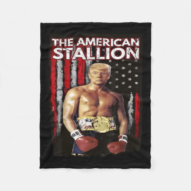 America Boxer Trump Rocky Trump Meme Trump 2024 , Fleece Blanket (Front)