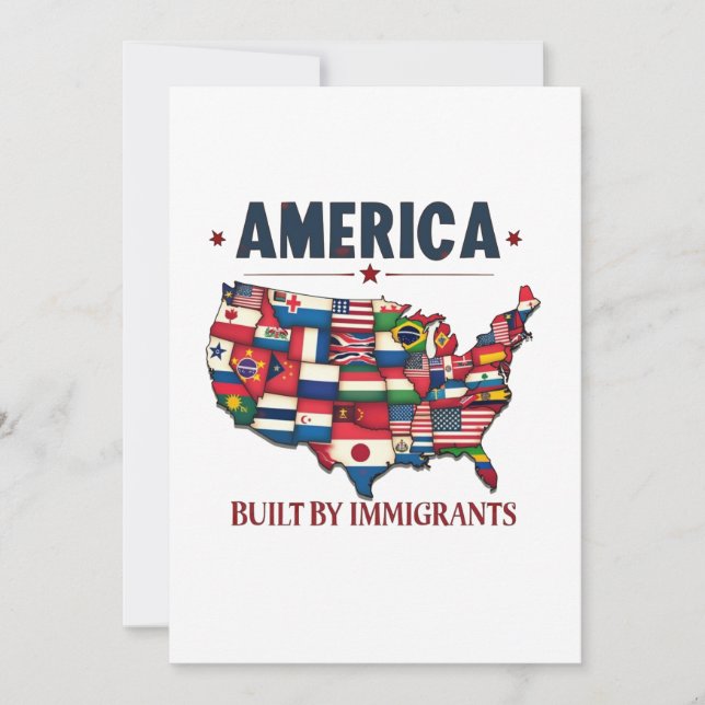 America Built by Immigrants Patriotic American Announcement (Front)