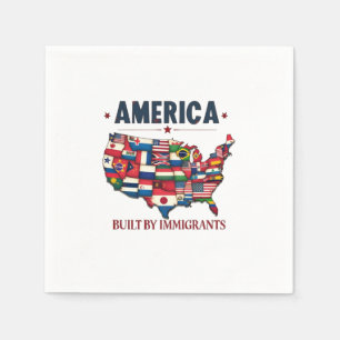 America Built by Immigrants Patriotic American Napkin