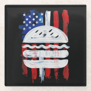 America Burger (Black Painting No. 1) Glass Coaster