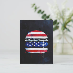America Burger (Black Painting No. 3) Holiday Postcard