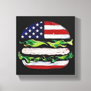 America Burger (Black Painting No. 5) Canvas Print