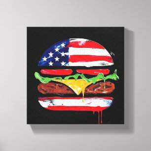 America Burger (Black Painting No. 6) Canvas Print