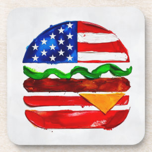 America Burger (White Painting No. 1) Coaster
