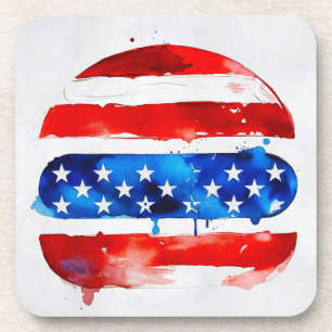 America Burger (White Painting No. 2) Coaster