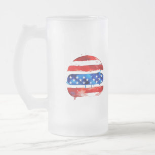 America Burger (White Painting No. 2) Frosted Glass Beer Mug